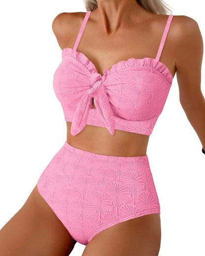 Dames Bikini Met Bandjes En Knoopdetail