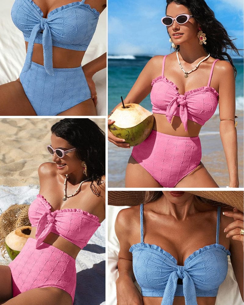 Dames Bikini Met Bandjes En Knoopdetail