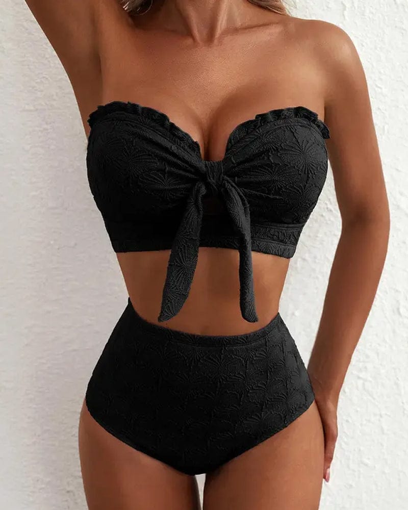 Dames Bikini Met Bandjes En Knoopdetail