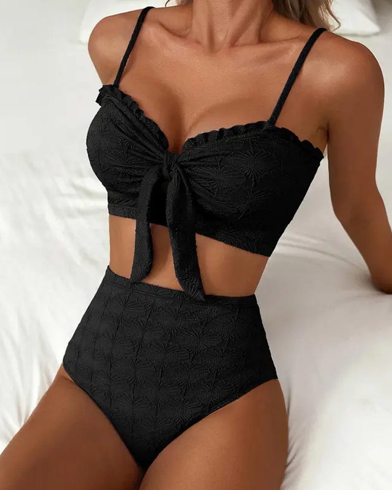 Dames Bikini Met Bandjes En Knoopdetail