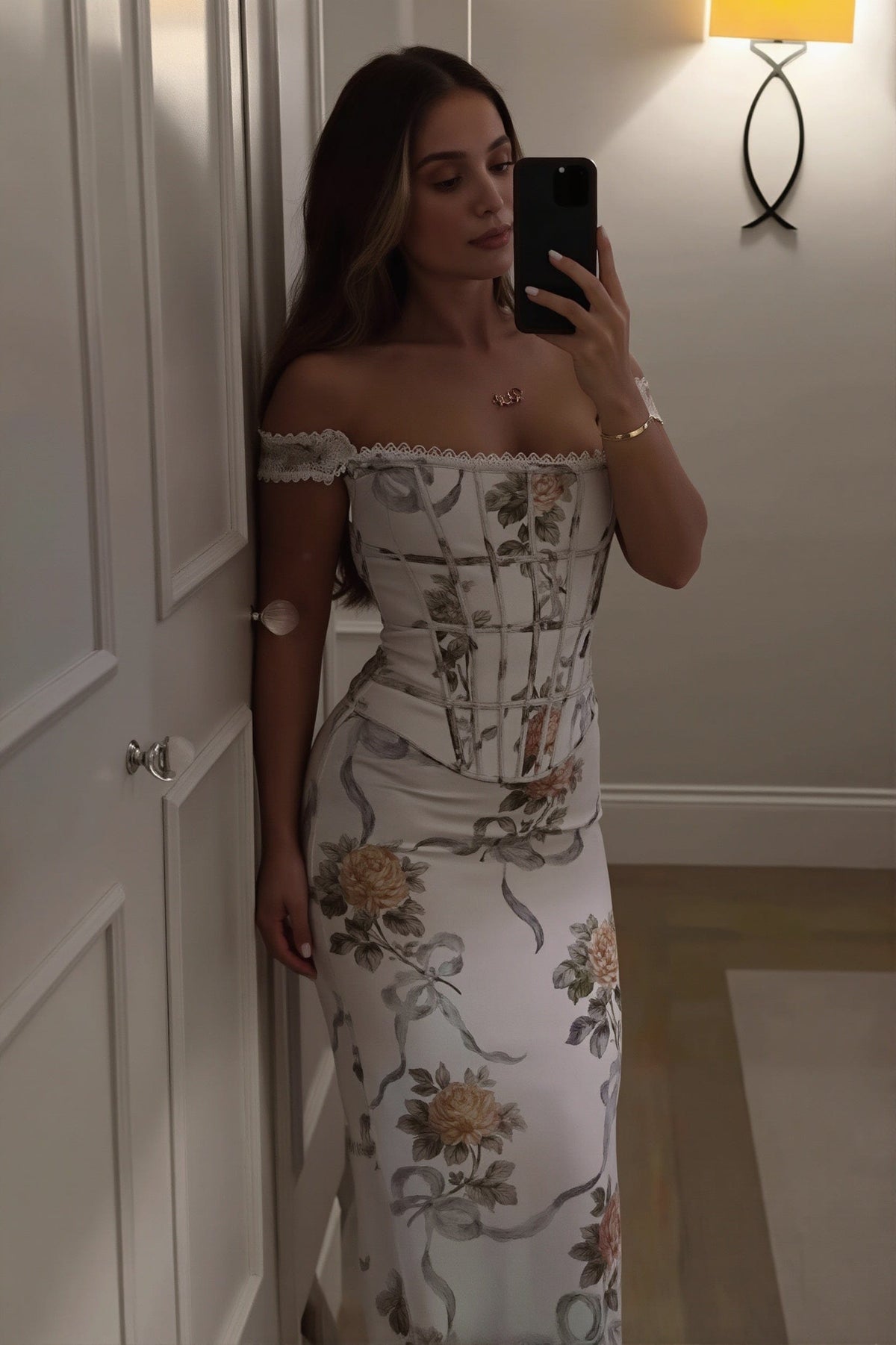 Dames Bloemenprint Bandeau Maxi Jurk