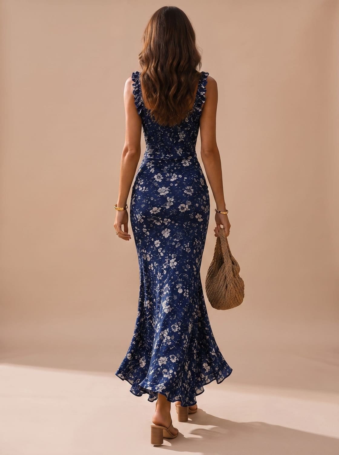 Dames Bohemian Maxi Jurk Met Bloemenprint En Hoge Split