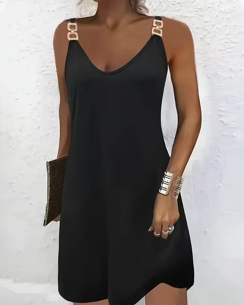 Dames Cami Jurk Effen Mouwloos