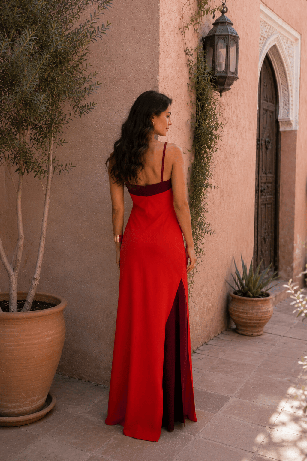 Dames Halter Maxi Jurk Met Zijsplit