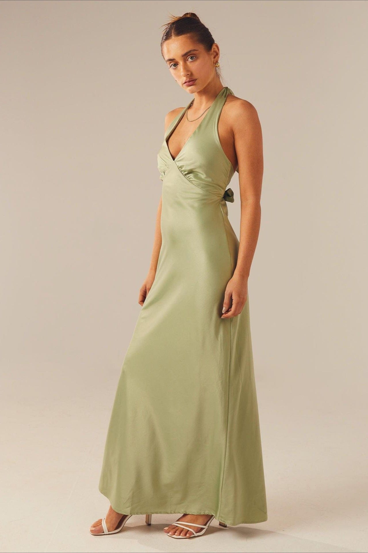 Dames Maxi Jurk Bodycon Met V Hals