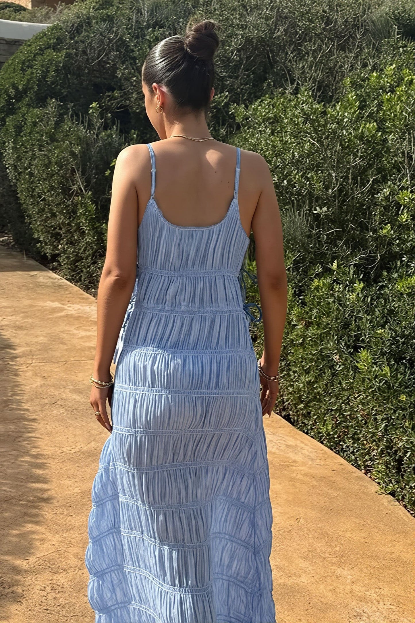 Dames Maxi Jurk Geribde Knit Met Diepe V Hals