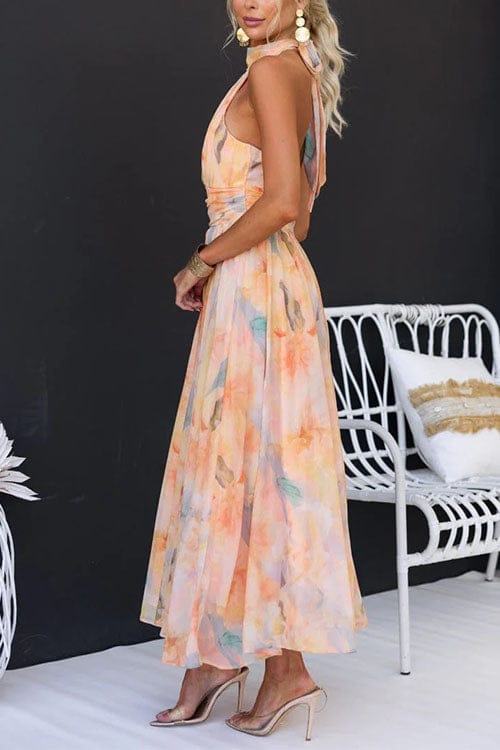 Dames Maxi Jurk Met Bloemenprint Elegant
