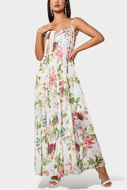 Dames Maxi Jurk Met Bloemenprint En A-Lijn