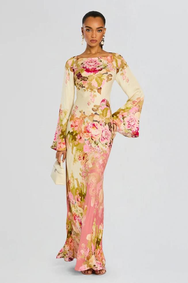 Dames Maxi Jurk Met Bloemenprint En Boothals