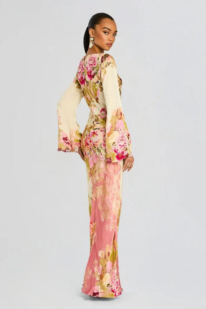 Dames Maxi Jurk Met Bloemenprint En Boothals