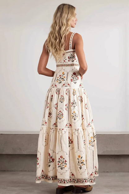 Dames Maxi Jurk Met Bloemenprint Patchwork