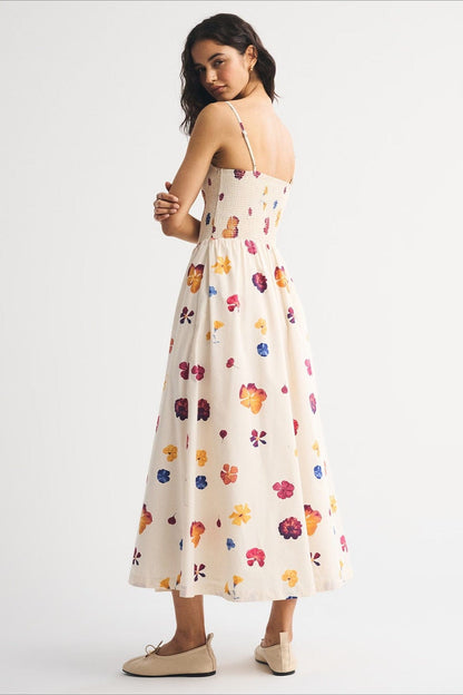 Dames Maxi Jurk Met Strepen En Bloemenprint