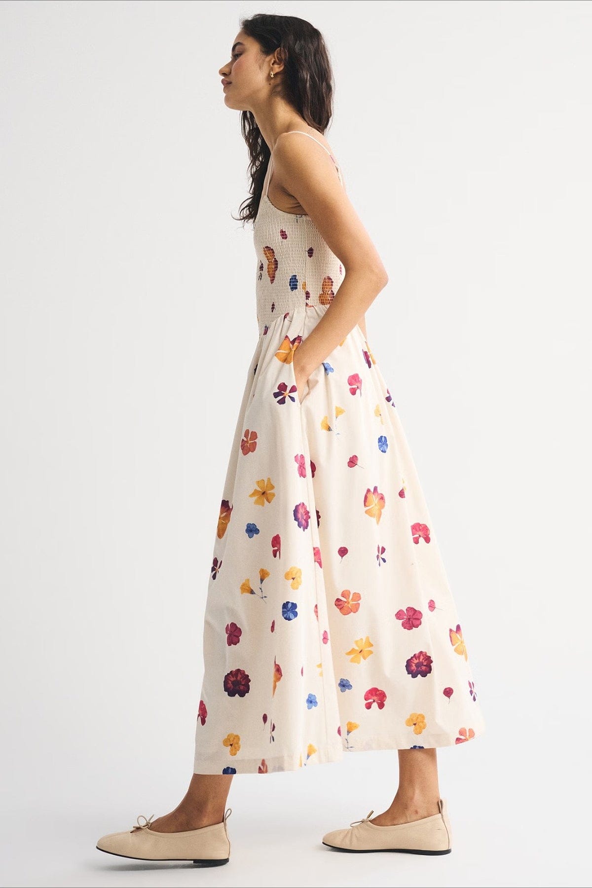 Dames Maxi Jurk Met Strepen En Bloemenprint