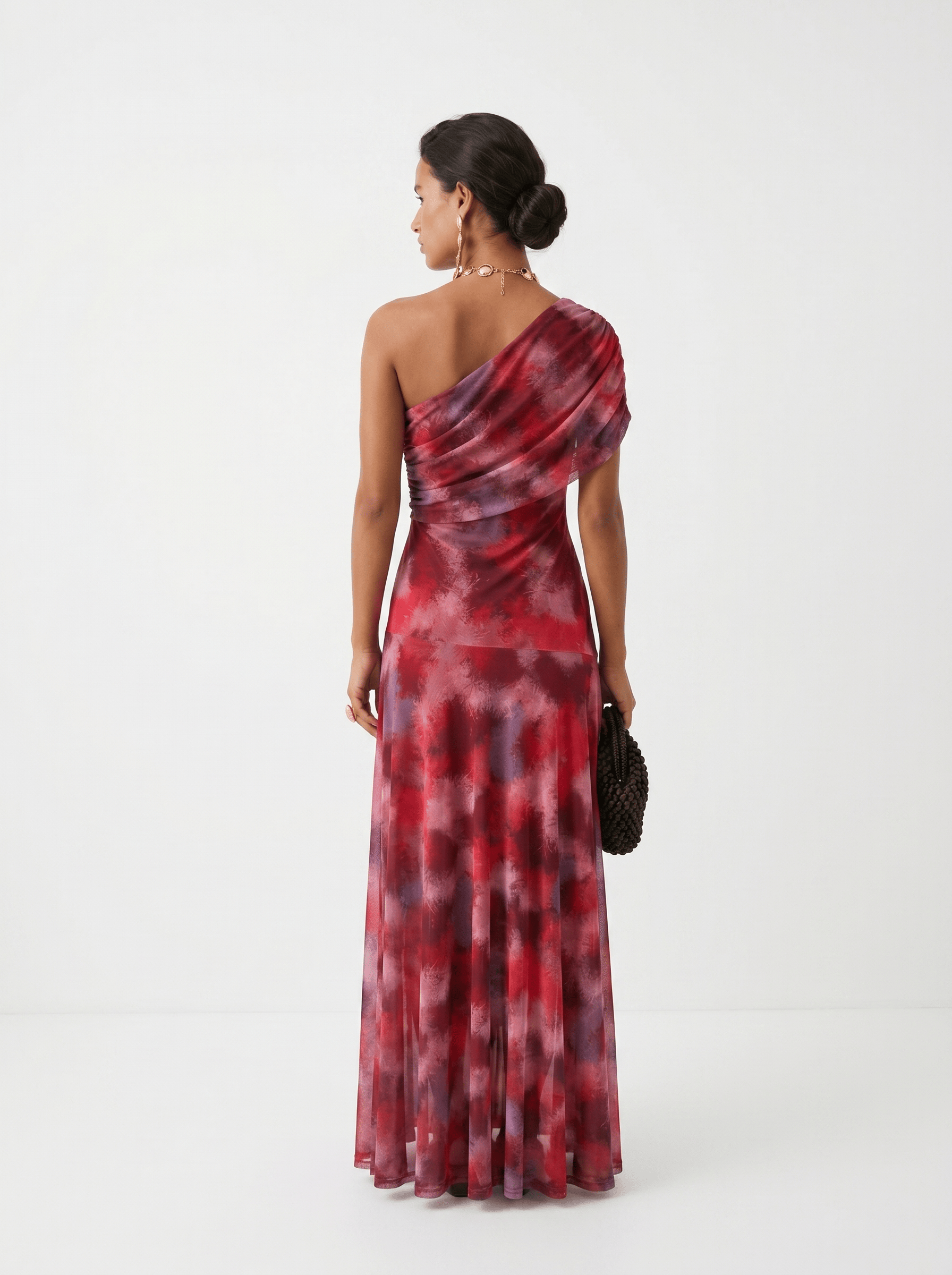 Dames Maxi Jurk Off Shoulder Gedrapeerd