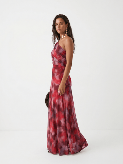 Dames Maxi Jurk Off Shoulder Gedrapeerd