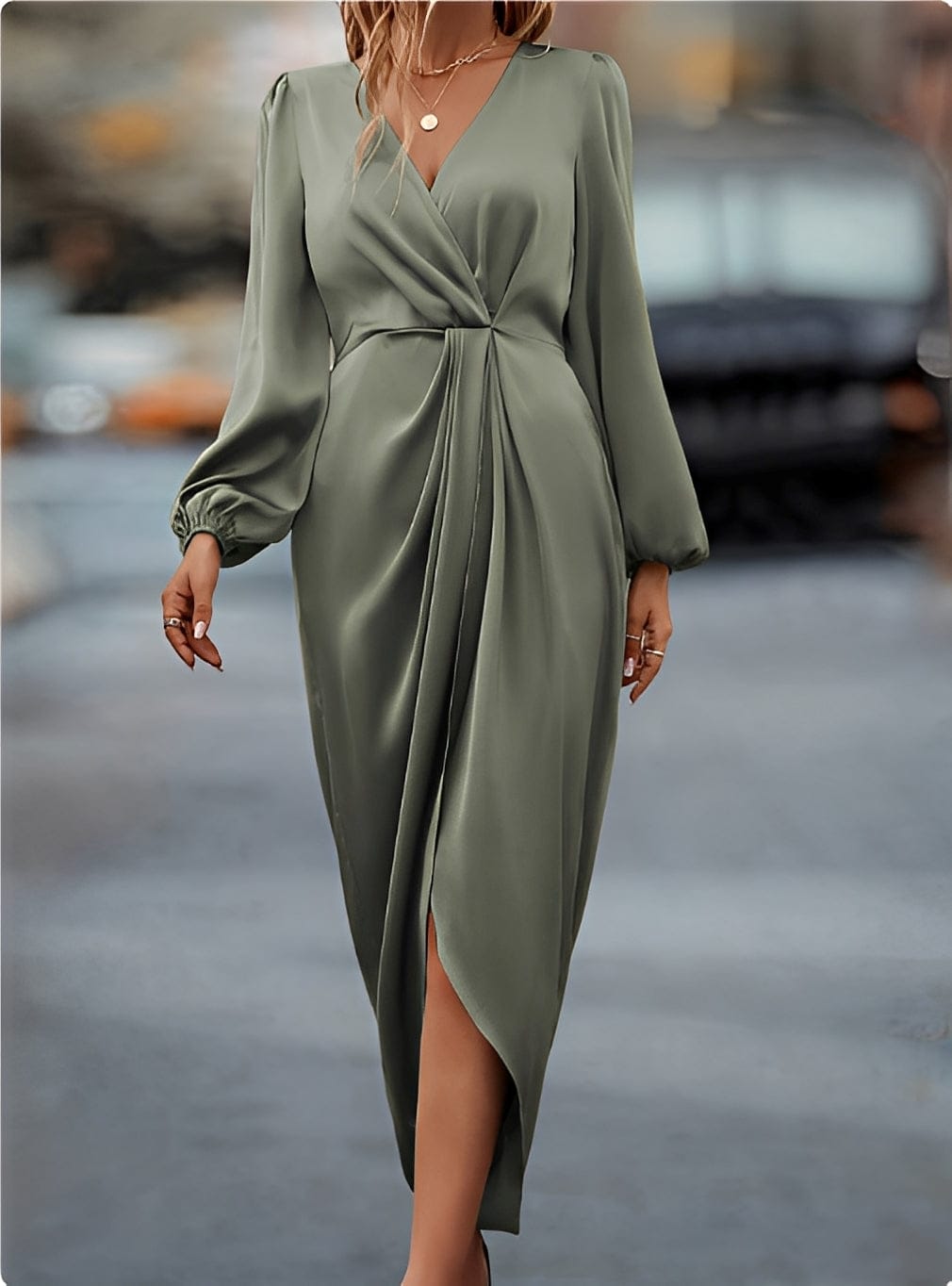 Dames Maxi Wikkeljurk Met Riem