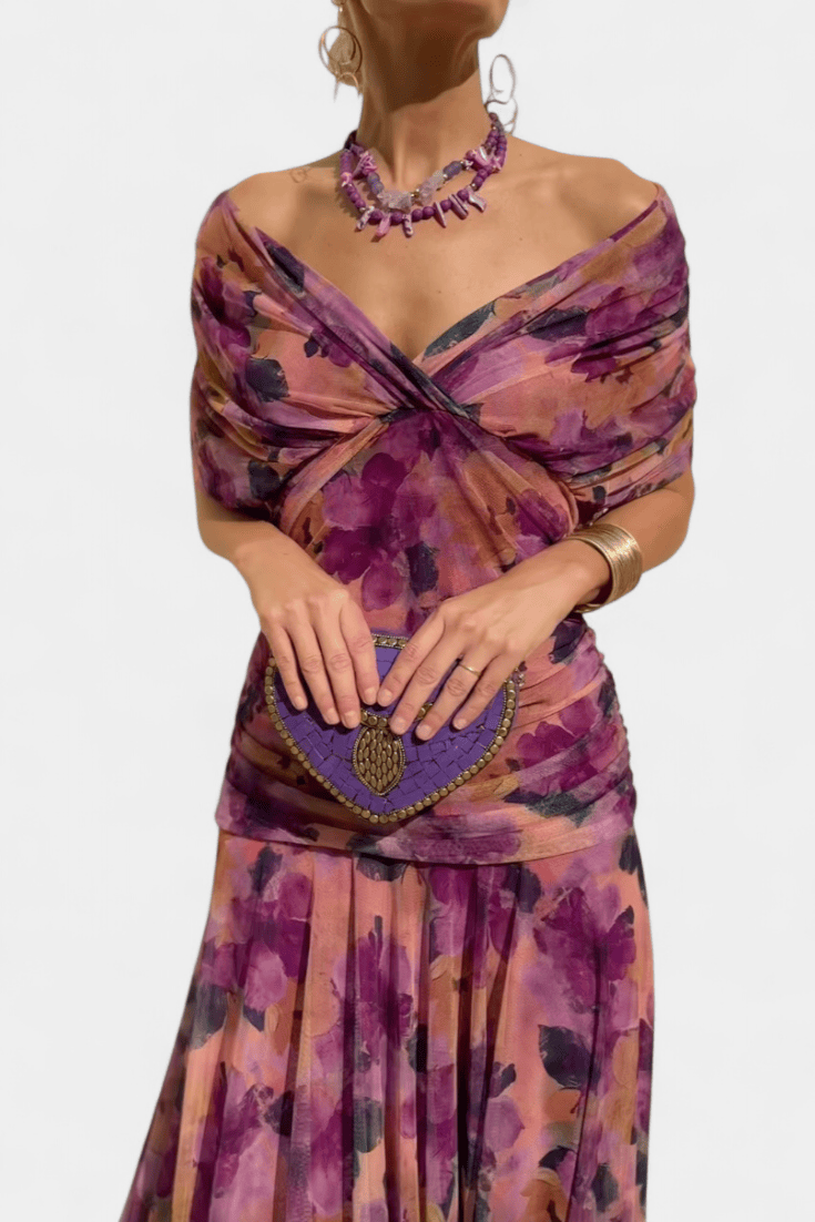 Dames Maxijurk Met Bloemenprint En V Hals