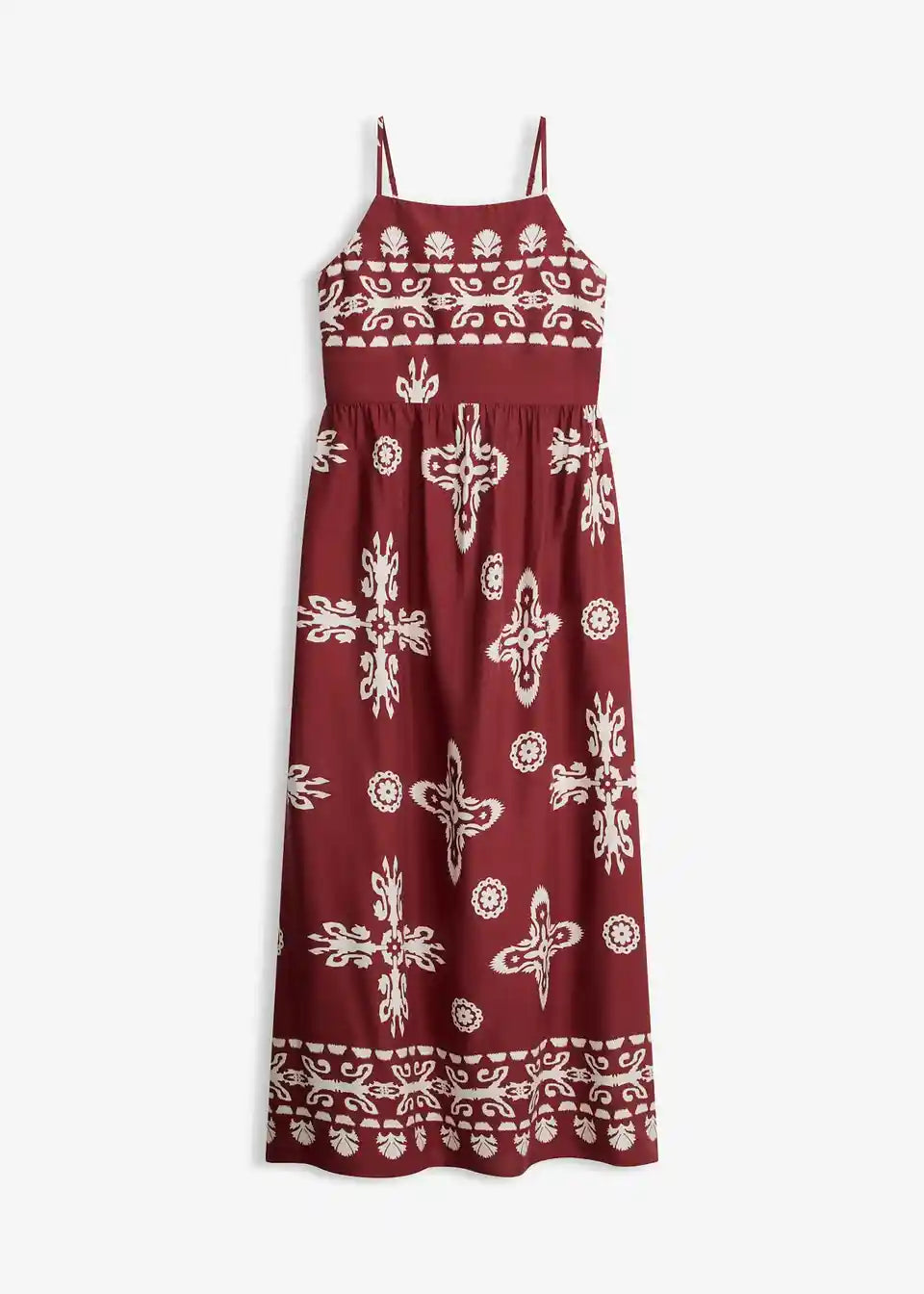 Dames Maxijurk Met Ethnoprint En Spaghettibandjes