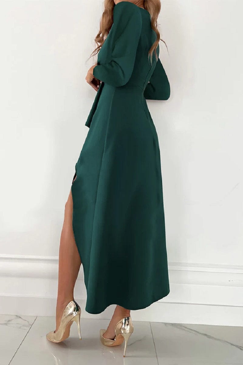 Dames Midi Jurk Koperkleurig Met Asymmetrische Zoom