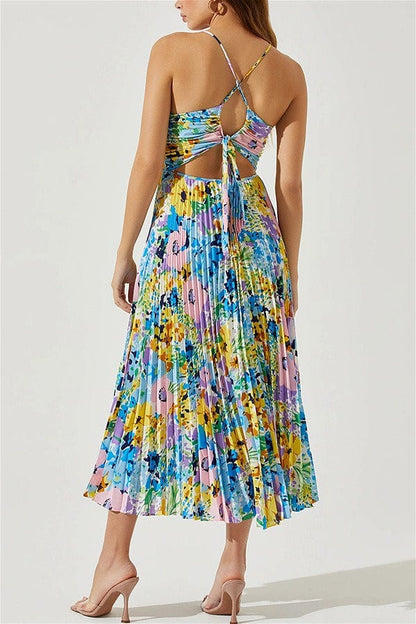 Dames Midi Jurk Met Bloemenprint En Plissé