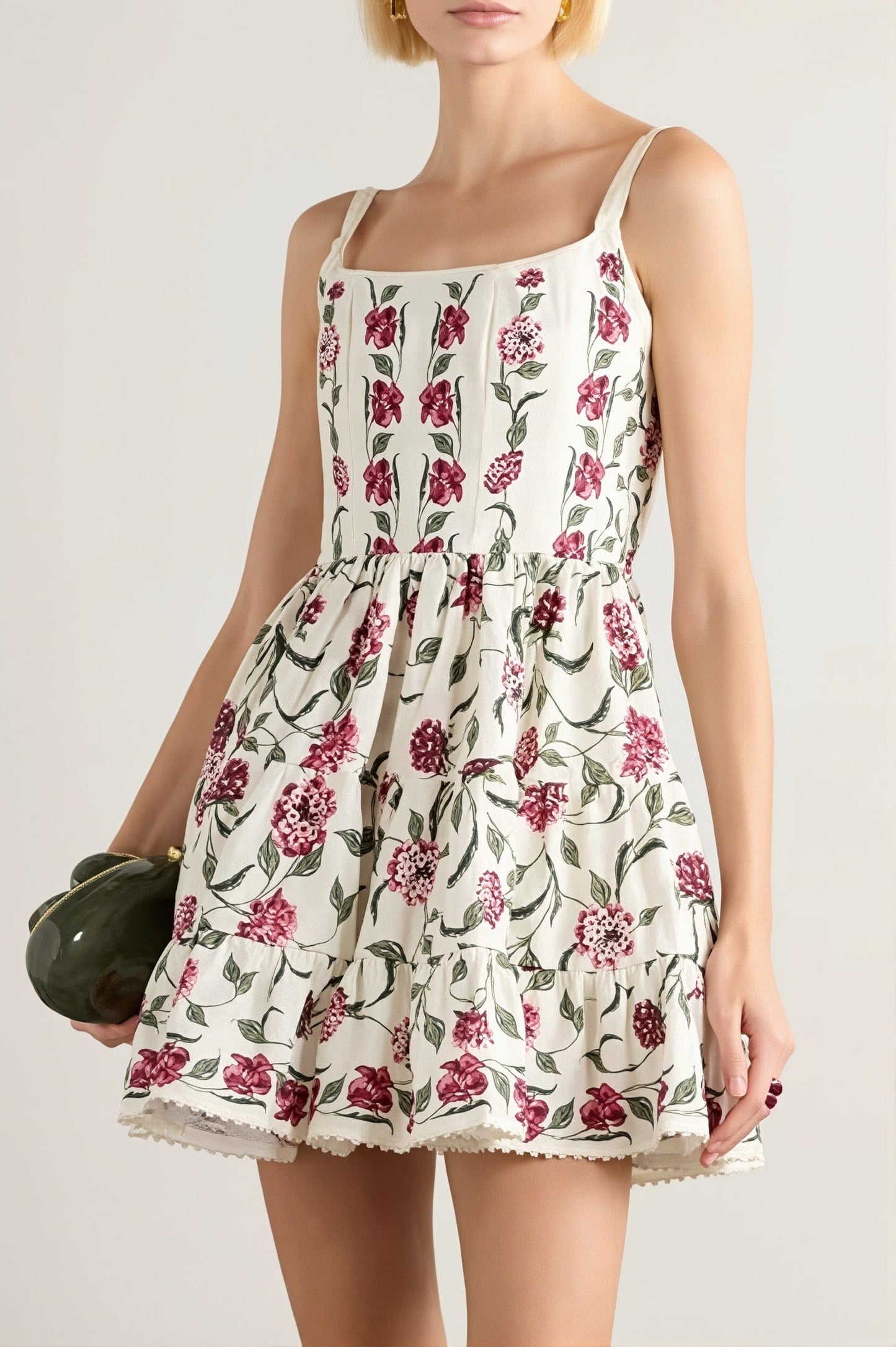 Dames Mini Jurk Met Bloemenprint En Kant