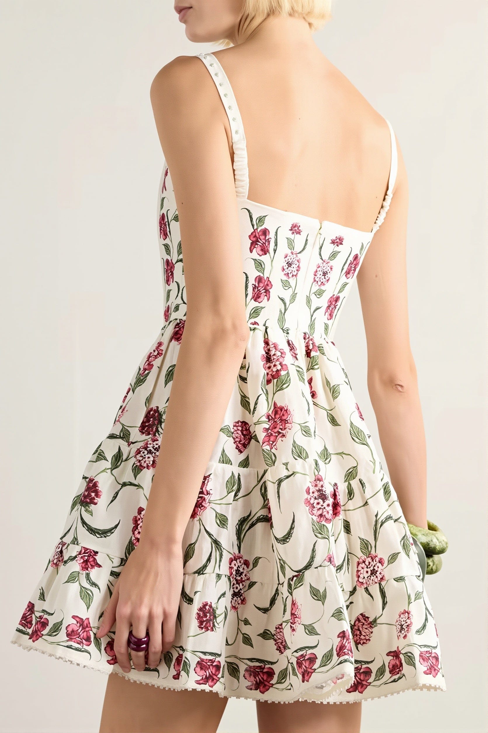 Dames Mini Jurk Met Bloemenprint En Kant