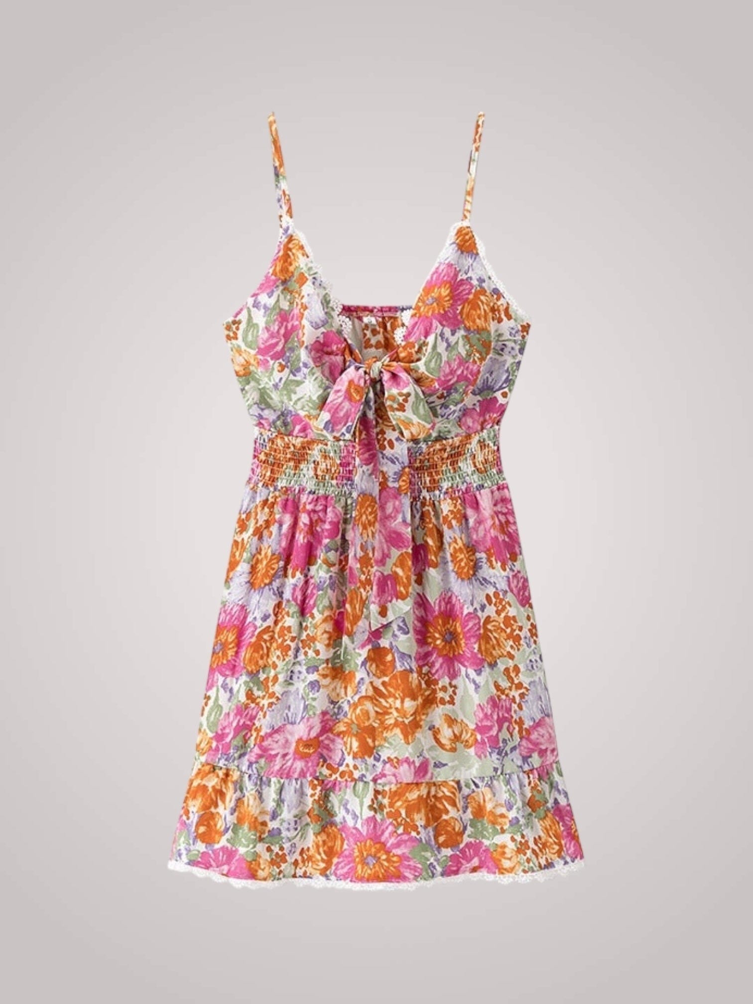 Dames Mini Jurk Met Bloemenprint En Ruches