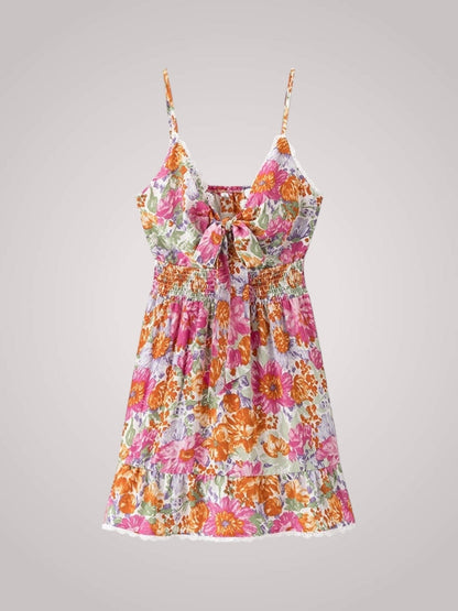 Dames Mini Jurk Met Bloemenprint En Ruches