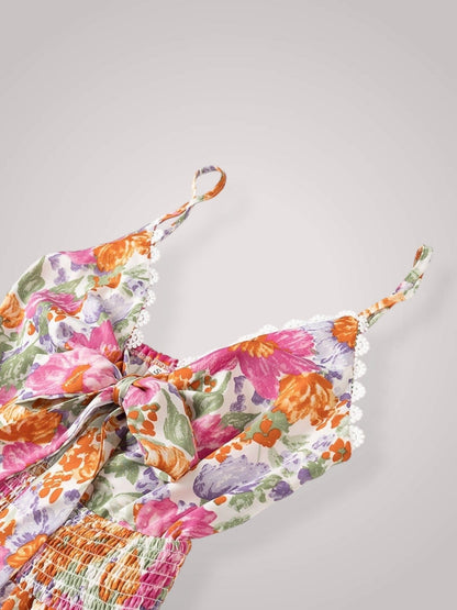 Dames Mini Jurk Met Bloemenprint En Ruches