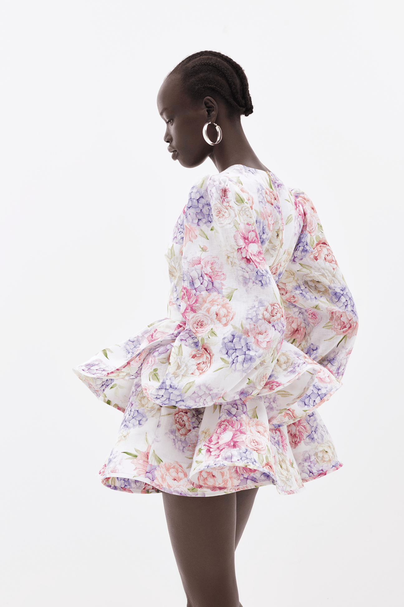 Dames Mini Jurk Met Bloemenprint En V Hals