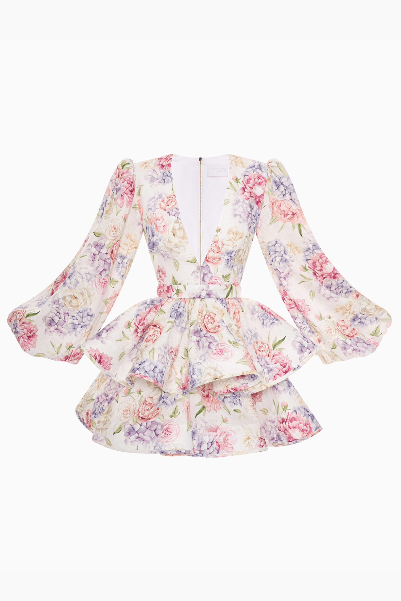 Dames Mini Jurk Met Bloemenprint En V Hals