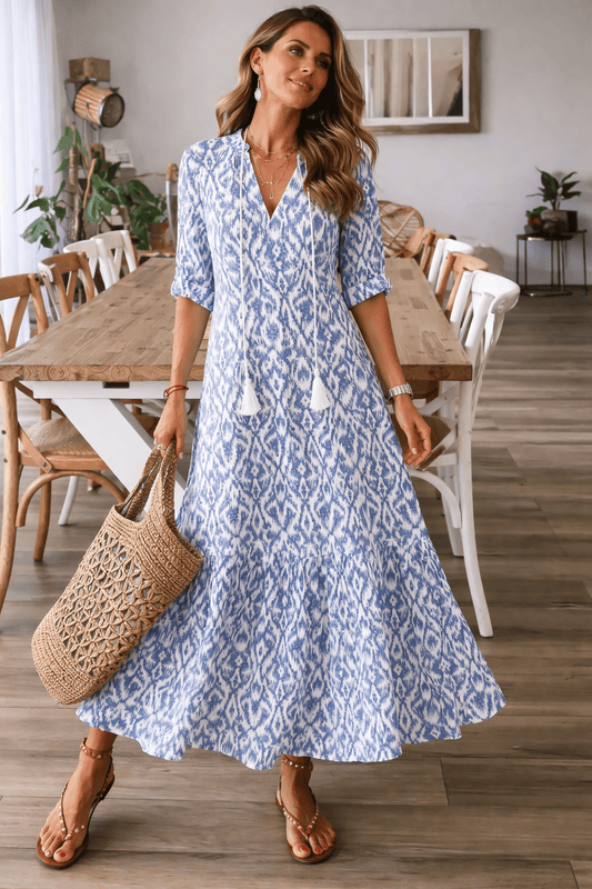 Dames Mouwloze V-Hals Maxi Jurk van Polyester