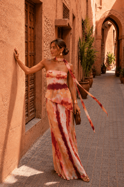 Dames Strapless Maxi Jurk Met Elastische Buste