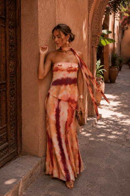Dames Strapless Maxi Jurk Met Elastische Buste