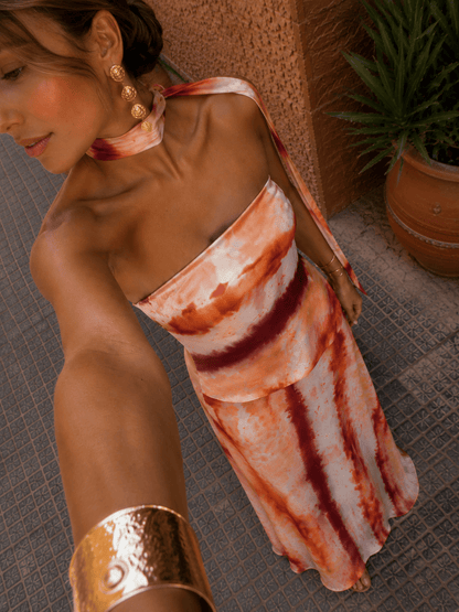 Dames Strapless Maxi Jurk Met Elastische Buste