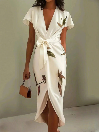 Dames Wikkel Midi Jurk Met Bloemenprint