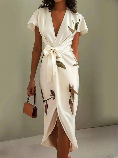 Dames Wikkel Midi Jurk Met Bloemenprint