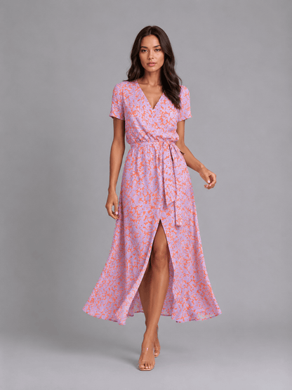 Dames Wikkeljurk Met Bloemenprint Midi