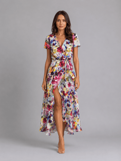Dames Wikkeljurk Met Bloemenprint Midi