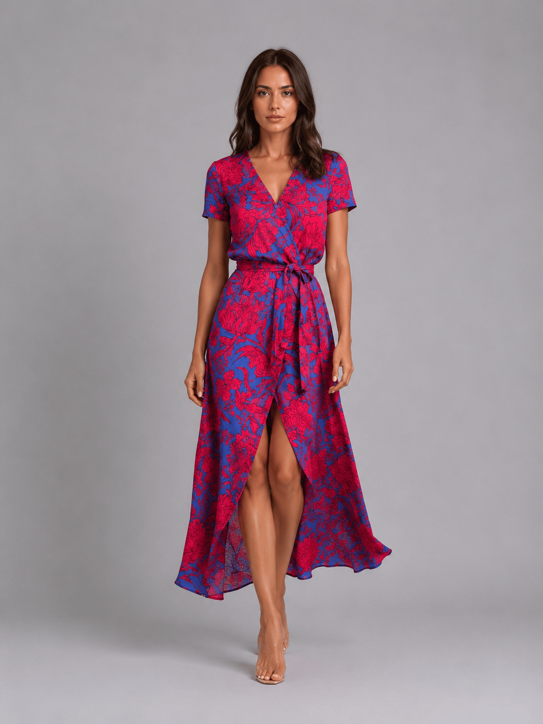 Dames Wikkeljurk Met Bloemenprint Midi