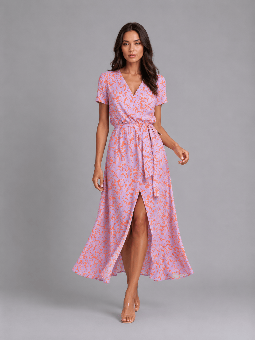 Dames Wikkeljurk Met Bloemenprint Midi