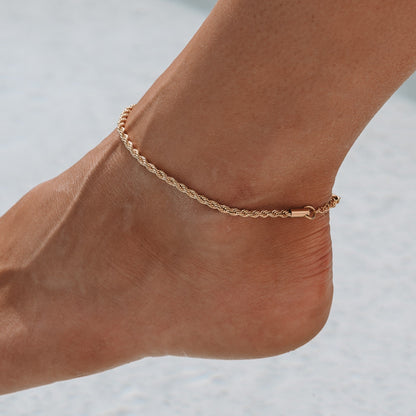 Minimalistische koordketting enkelband voor dames