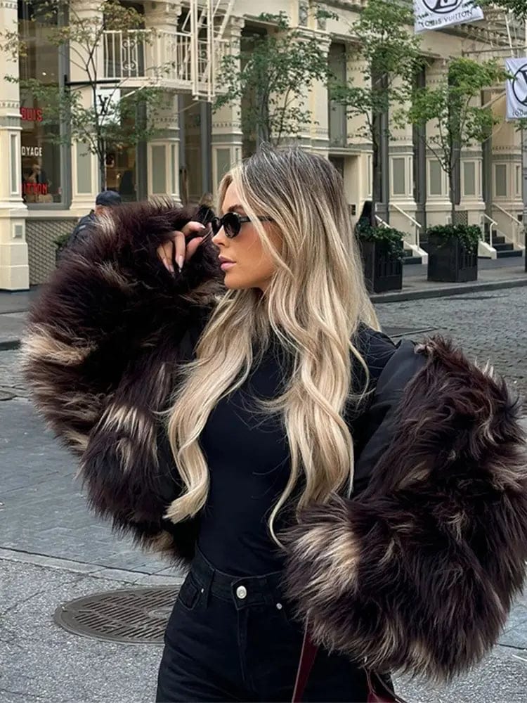 Dierenprint Faux Fur Coat