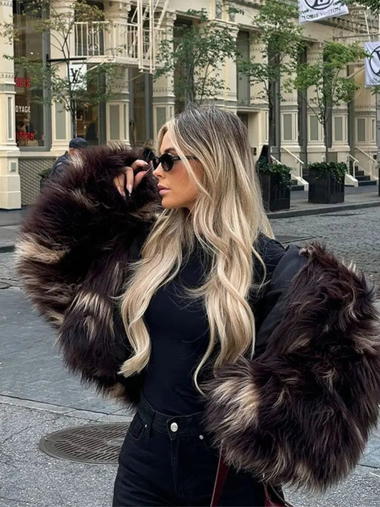 Dierenprint Faux Fur Coat