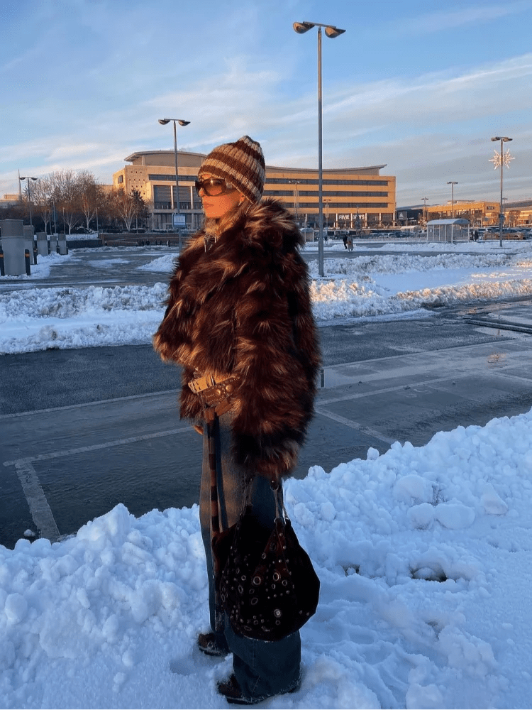 Dierenprint Faux Fur Coat