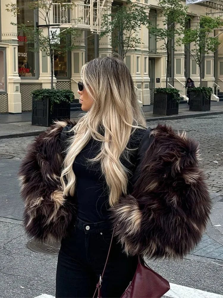 Dierenprint Faux Fur Coat