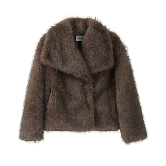 Donker Bruin Fluffy Jas