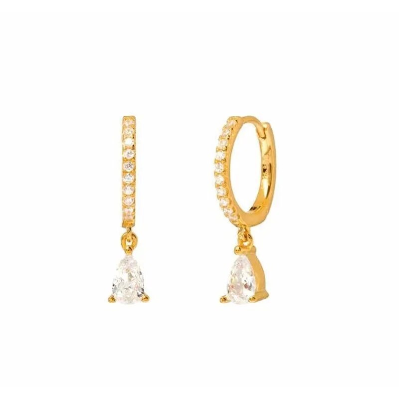 Dames Zilveren Oorbellen Set Met Hoops En Hangers