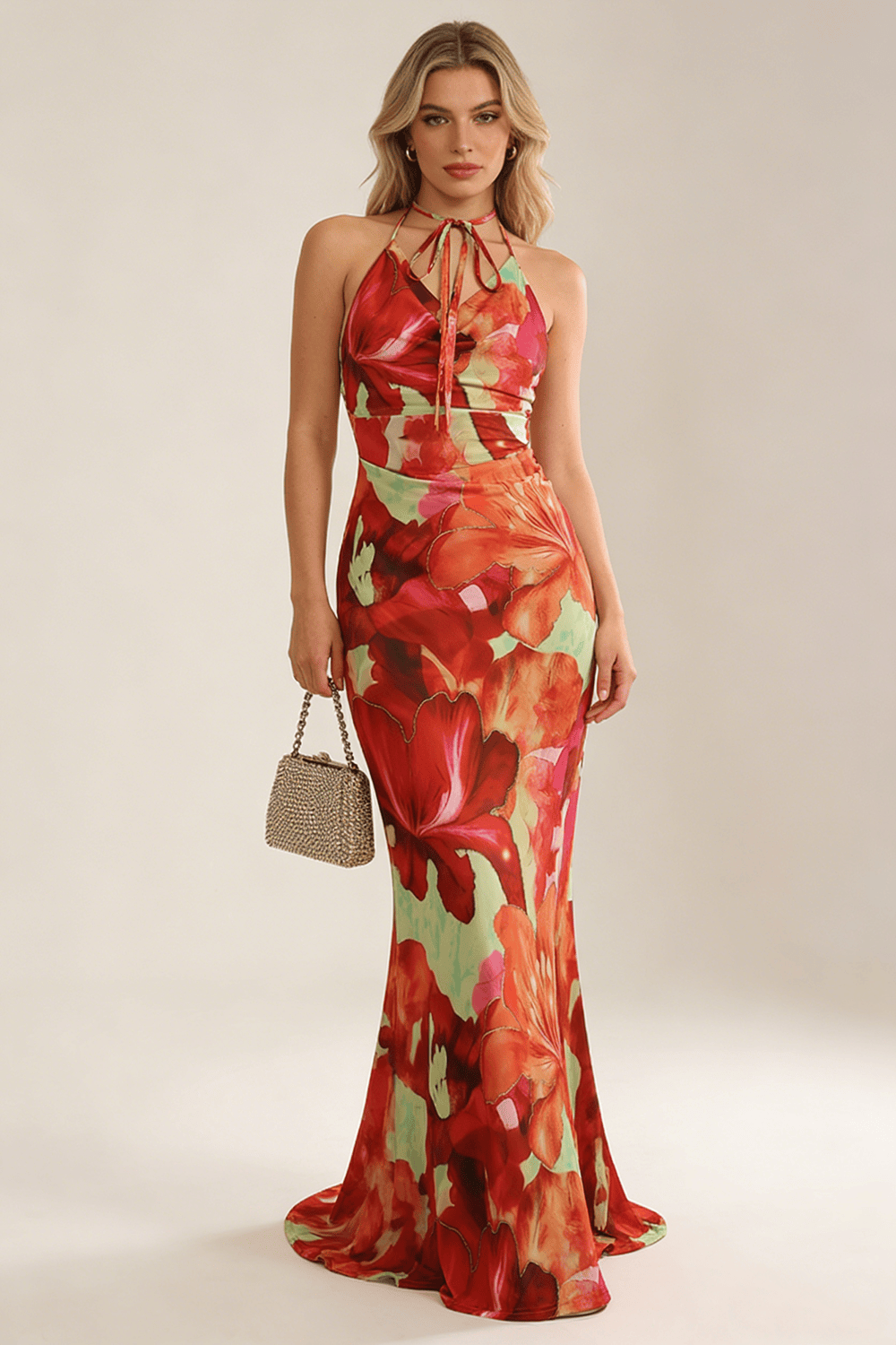 Maxi Jurk Tropische Bloemenprint Lichtgewicht Polyester