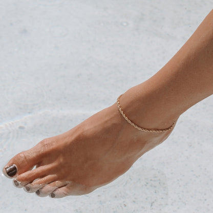 Minimalistische koordketting enkelband voor dames
